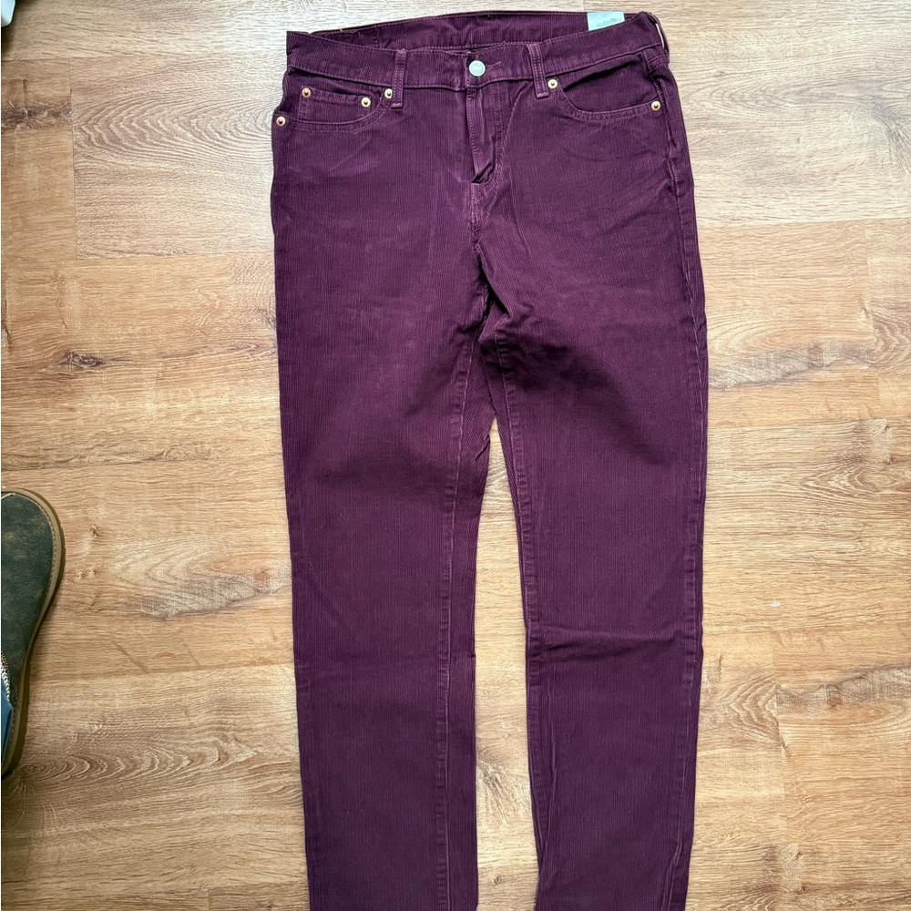 Levi’s Wine Corduroy Skinny Jeans